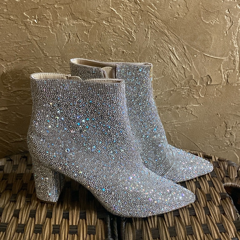 Betsey Johnson Cady RHINESTONED Booties